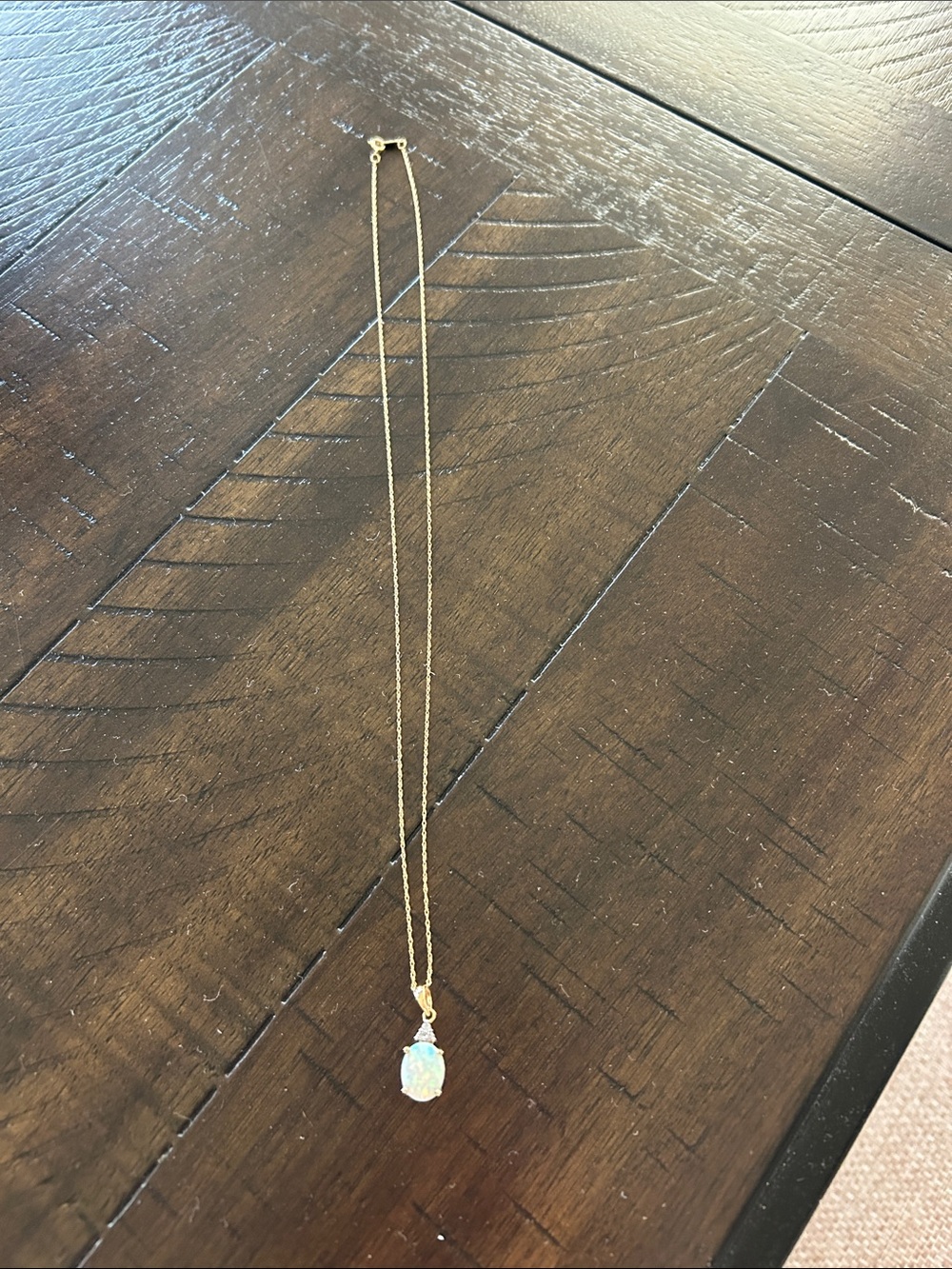 Gold Opal Pendant Necklace - Elegant Women's Jewelry